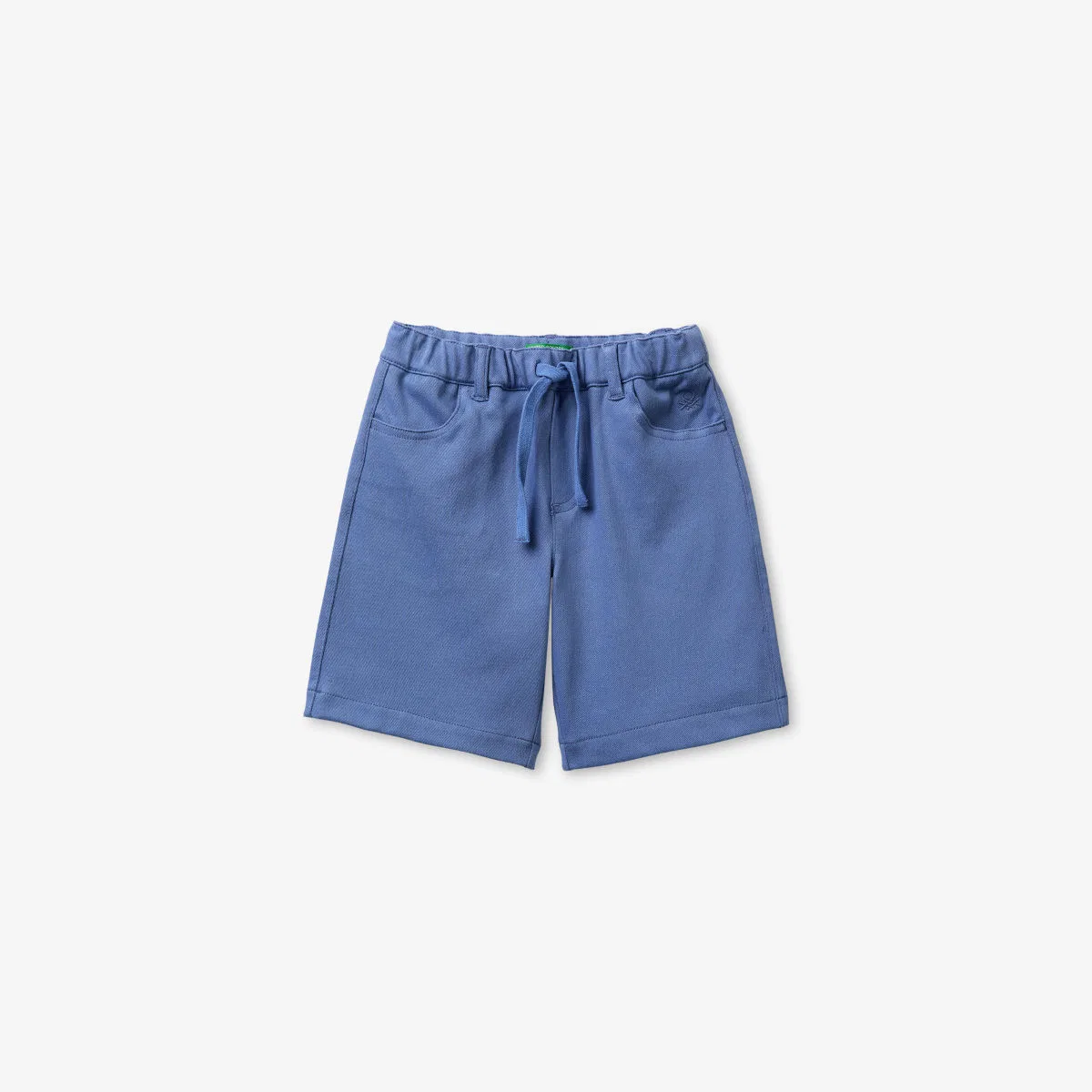 Хлопковые шорты на шнуровке с эластичным поясом, размер 1-5 лет Benetton, синий
