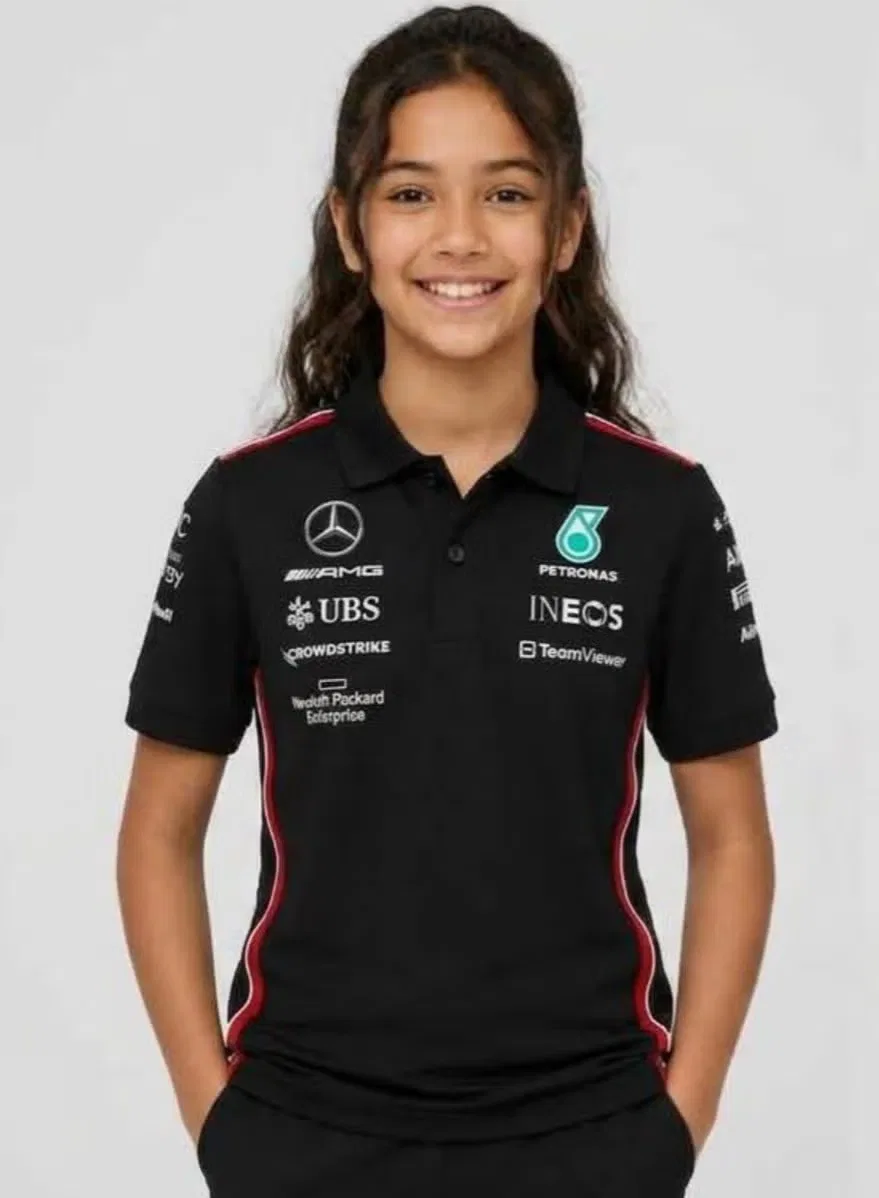 Поло с коротким рукавом Mercedes-AMG F1 Kids Team Polo Amg Petronas Formula 1 Team, черный — фото 3