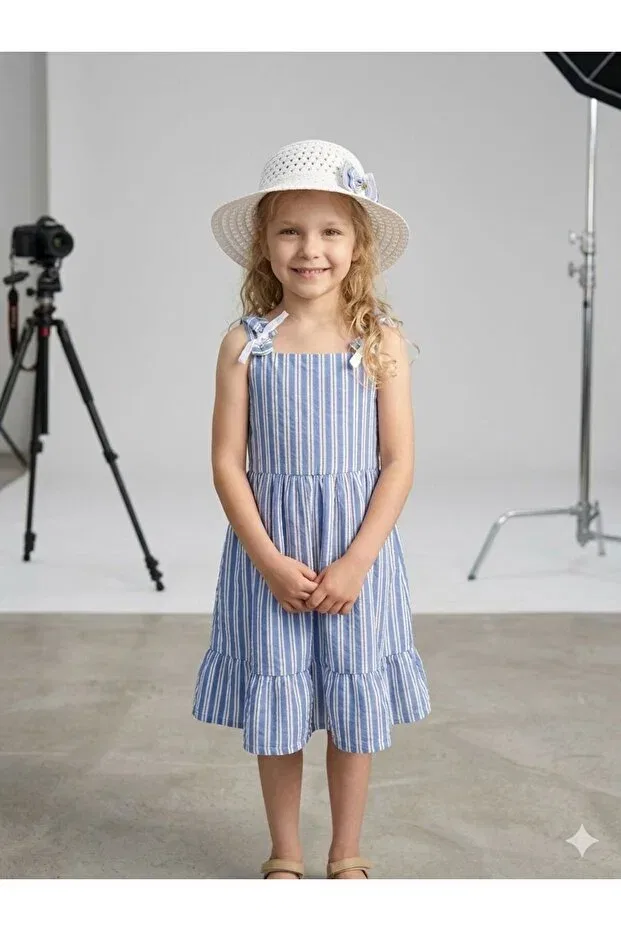 Детское платье для девочек с полосками Erzani Kids, Blue