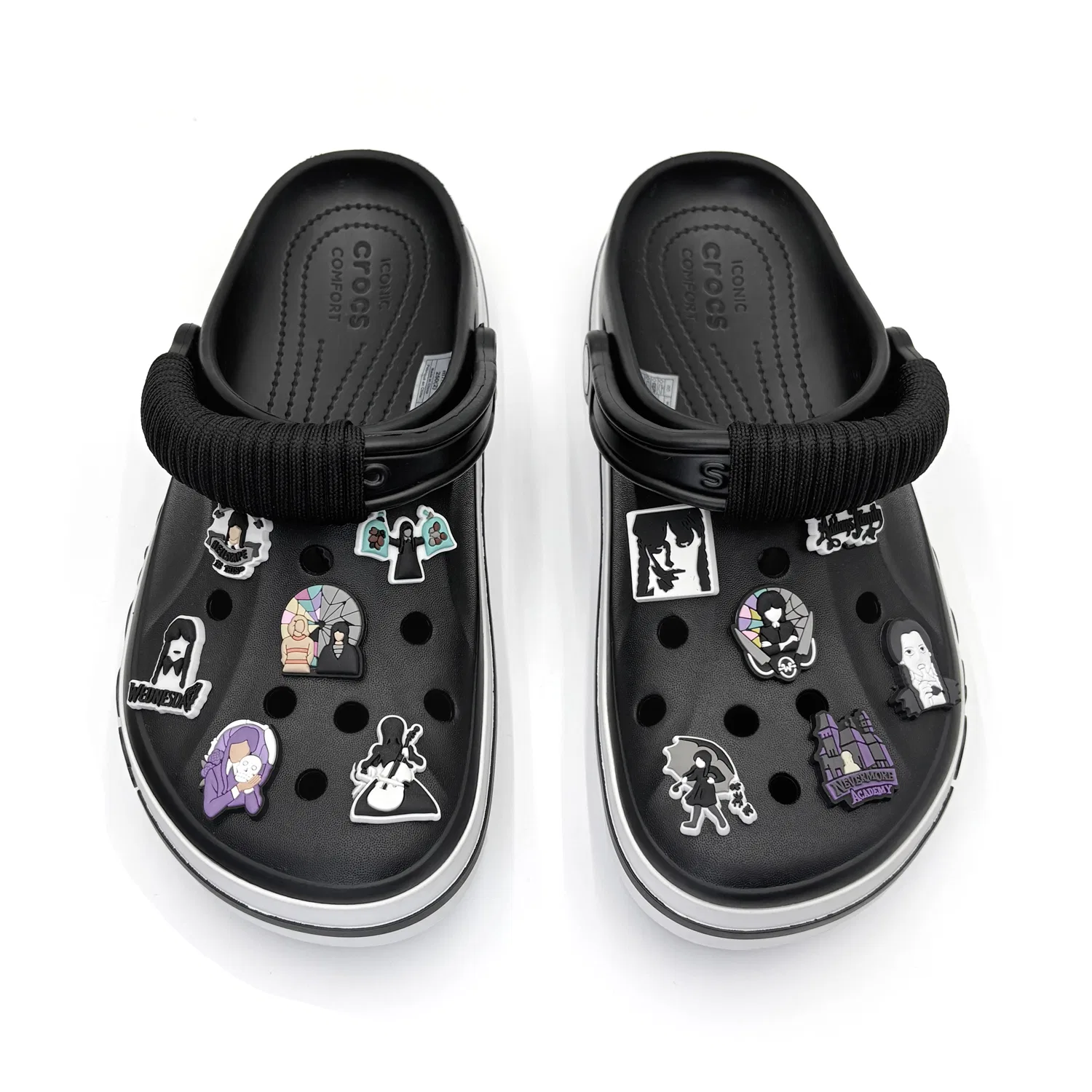 Детские сабо с принтом Bayaband Clogs Unisex Crocs, Black — фото 4