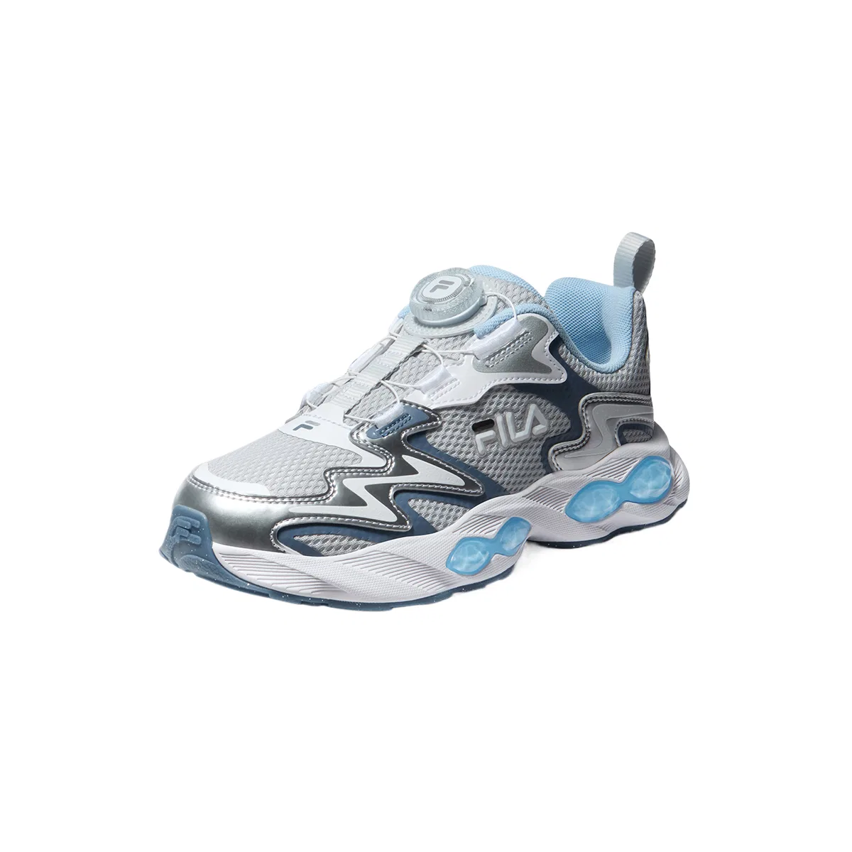Детские кроссовки для бега с ретро-стилем FILA KIDS, Lunar Rock Gray/Space Silver — фото 4
