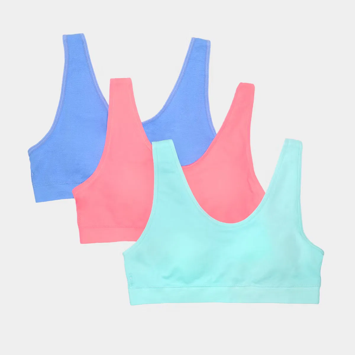 Бюстгальтер без косточек комплект из 3 штук Fruit of the Loom, Cornflower Blue/Peach/Aruba