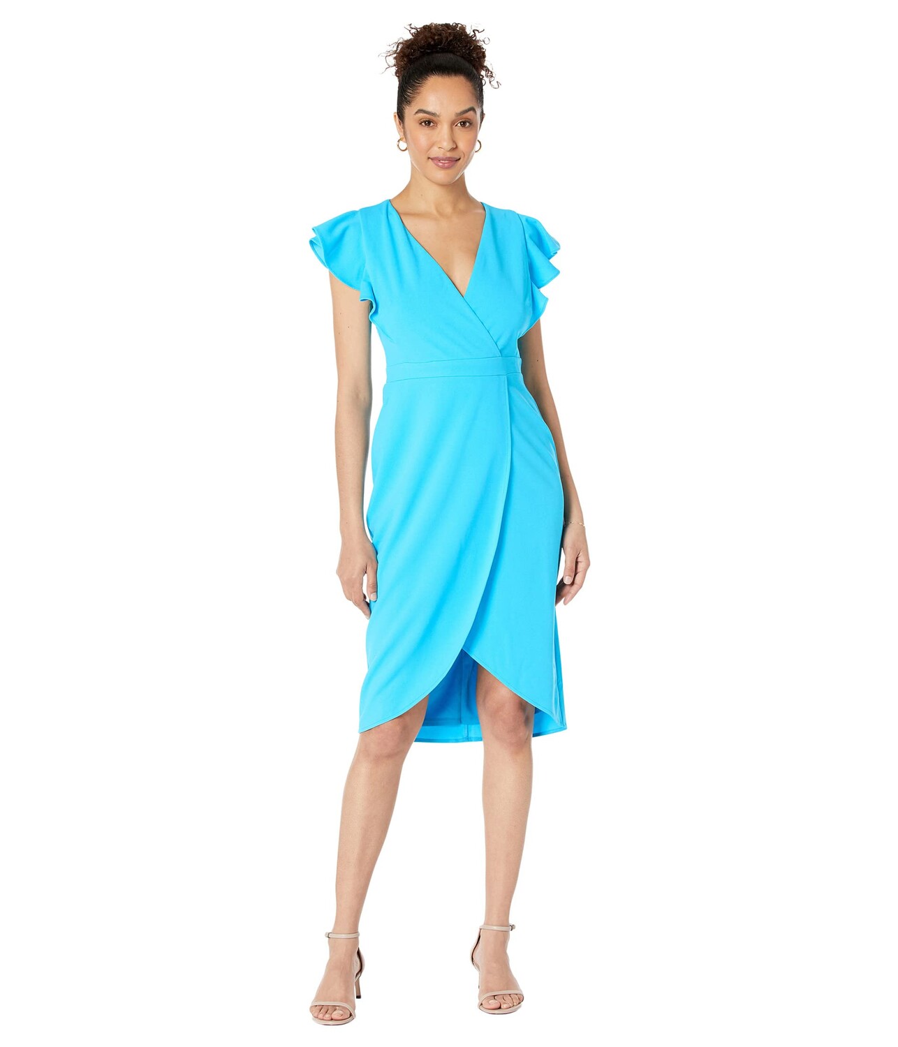 

Платье Donna Morgan, Wrap Midi with Ruffle Sleeve