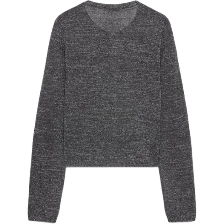 Женский свитер с круглым вырезом Dark Silver ZARA, Dark Silver — фото 3