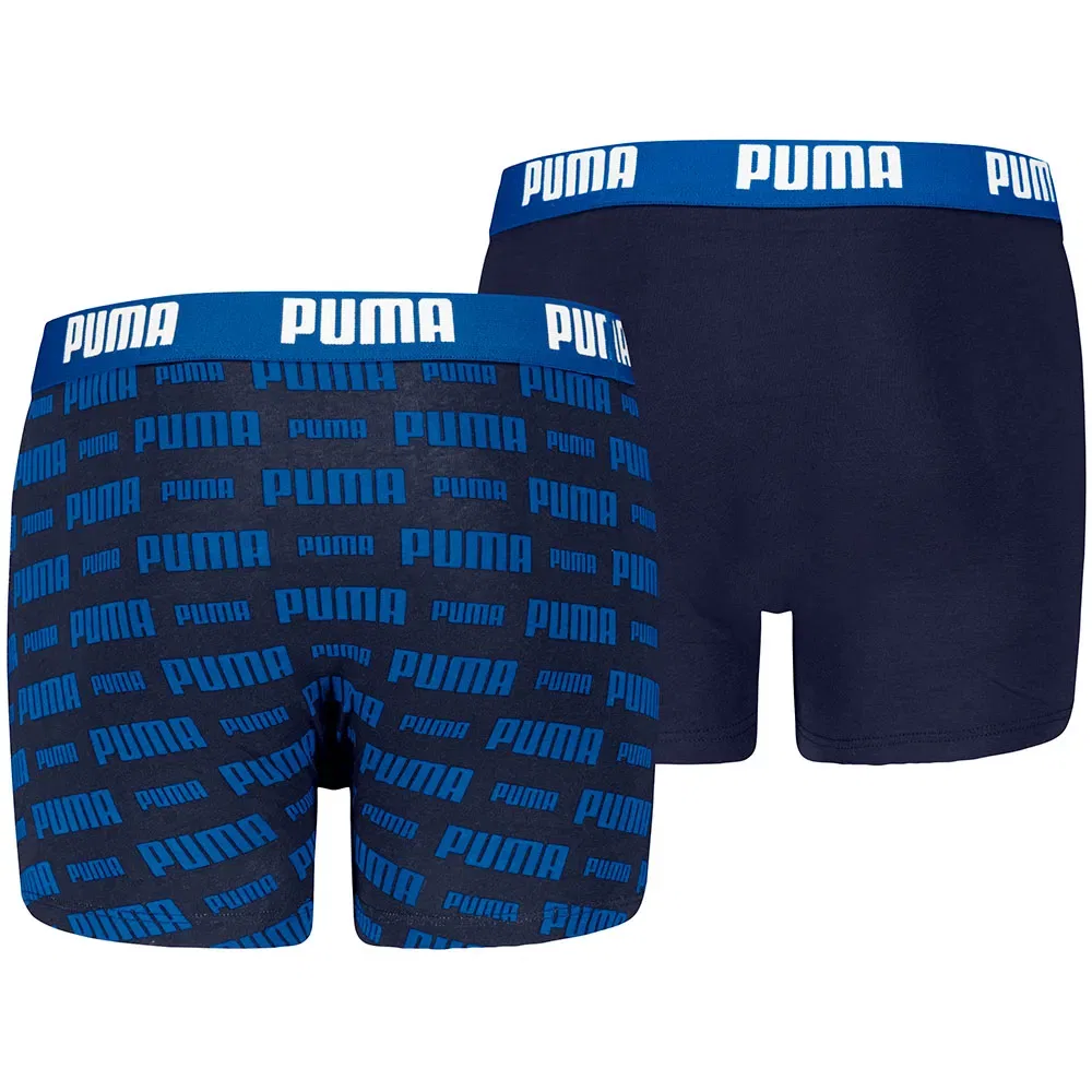 Боксеры Everyday Logo Print комплект 2 шт Puma, синий — фото 2