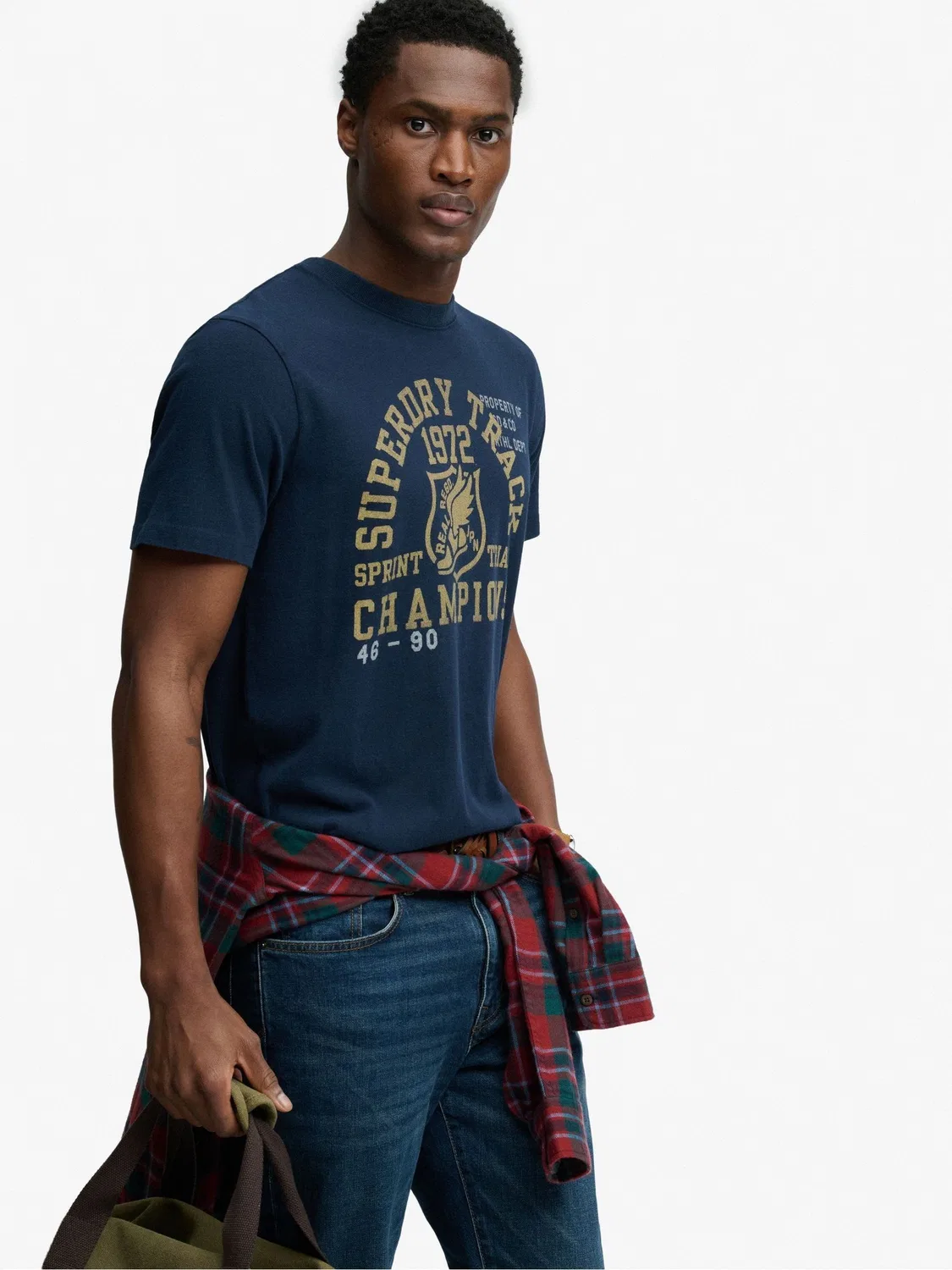 Футболка Superdry Vintage Prep Relaxed, синяя — фото 2