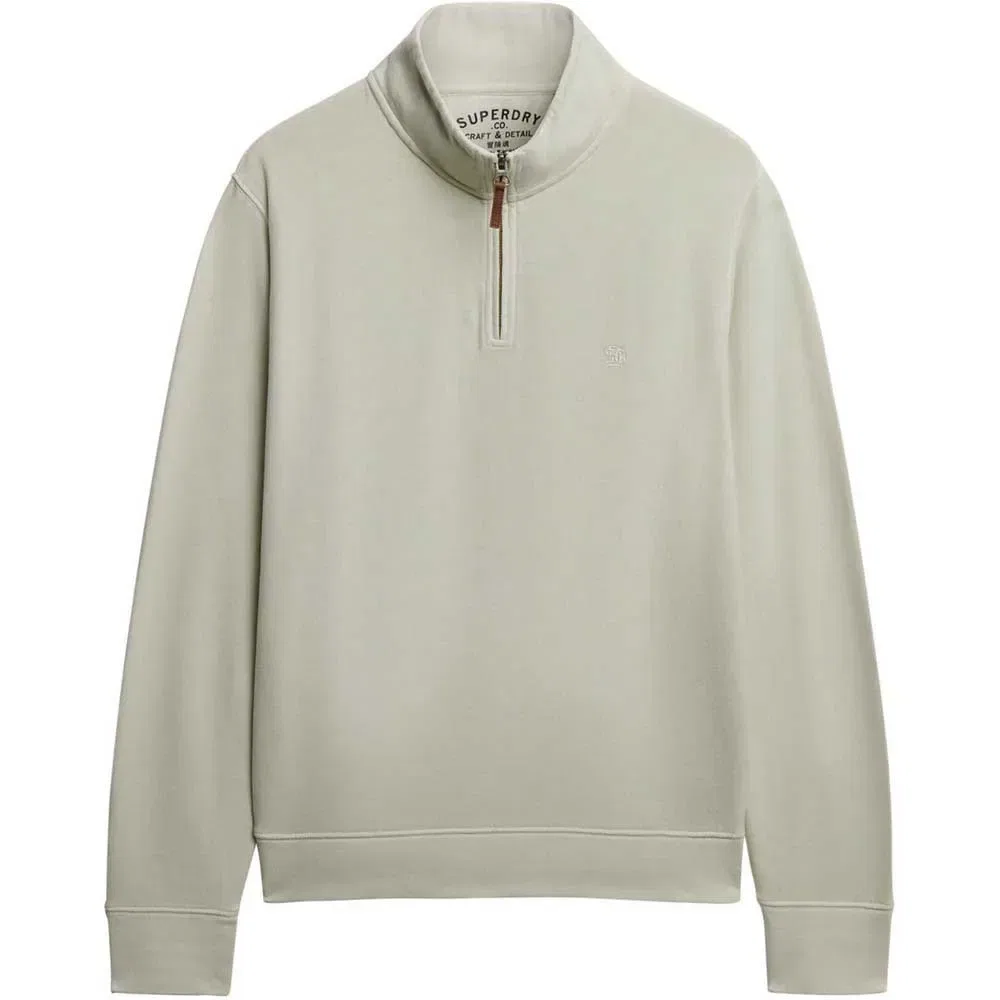 Свитер с полузастежкой-молнией Classic Essential Superdry, бежевый — фото 3