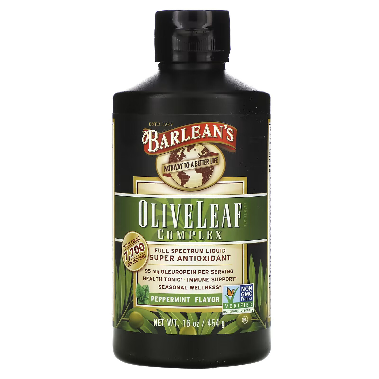 

Barlean's, Комплекс из листьев оливы, вкус перечной мяты, 454 г (16 унций)