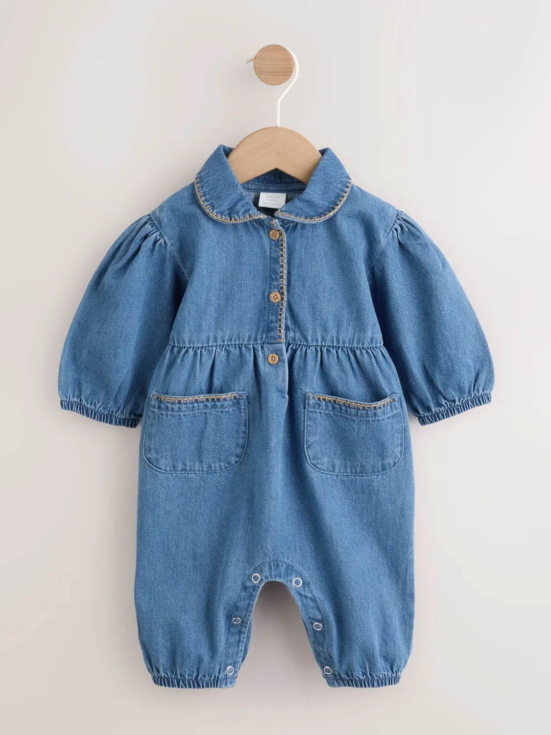 Ромпер джинсовый синий Next, Denim Blue — фото 4