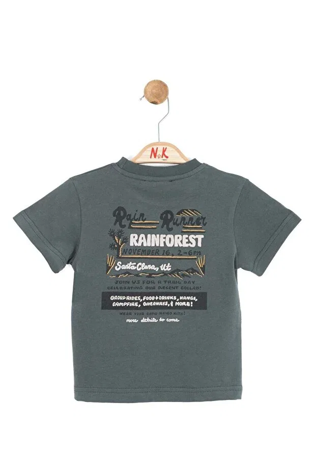 Мужская футболка с принтом Rain Forest T-Shirt 1/4 Nk Kids, Green — фото 4
