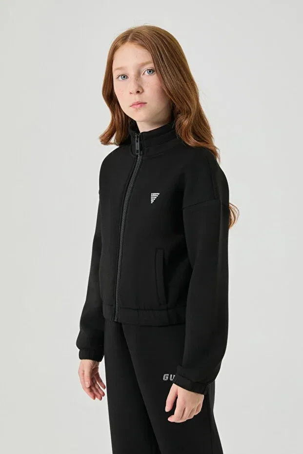 Детское для девочек свитшот с длинным рукавом Guess, Black — фото 3
