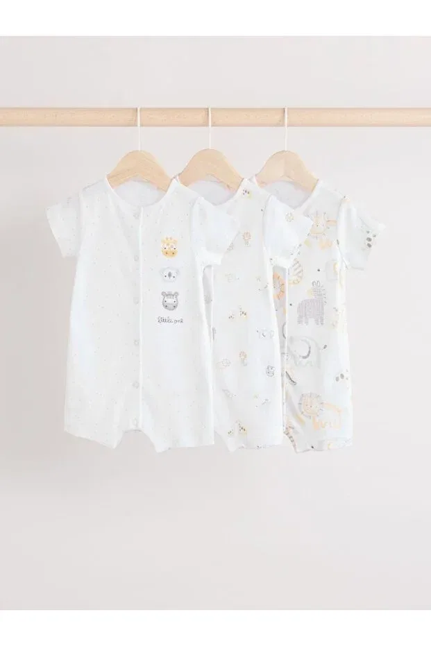 Детское боди-комбинезон с принтом 3-предметный набор Next Baby, Multicolor
