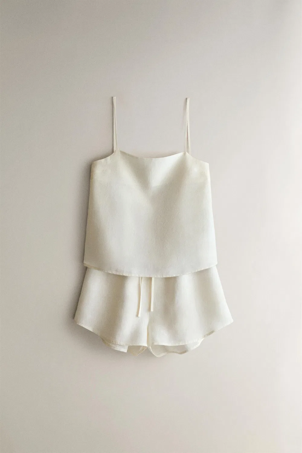 Льняные шорты ZARA, Ecru — фото 4
