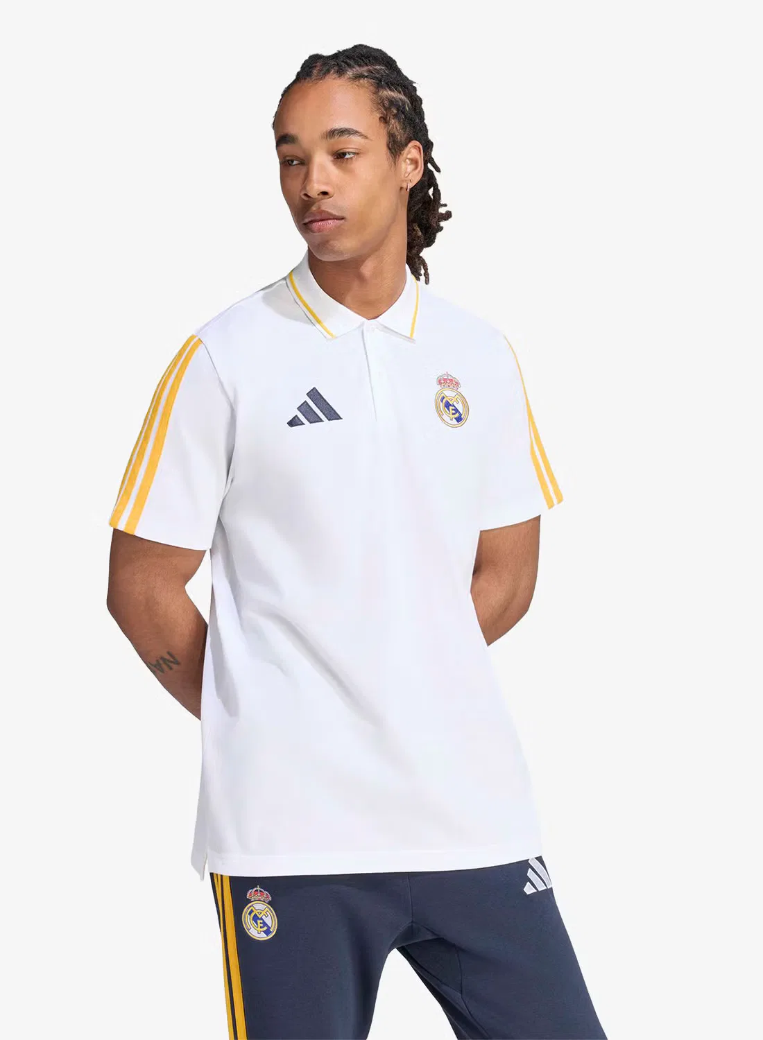Поло с воротником Real Madrid DNA Adidas, белый