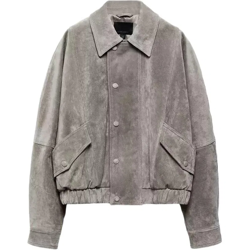Женское пальто с лацканами Light Gray ZARA, Светло-серый
