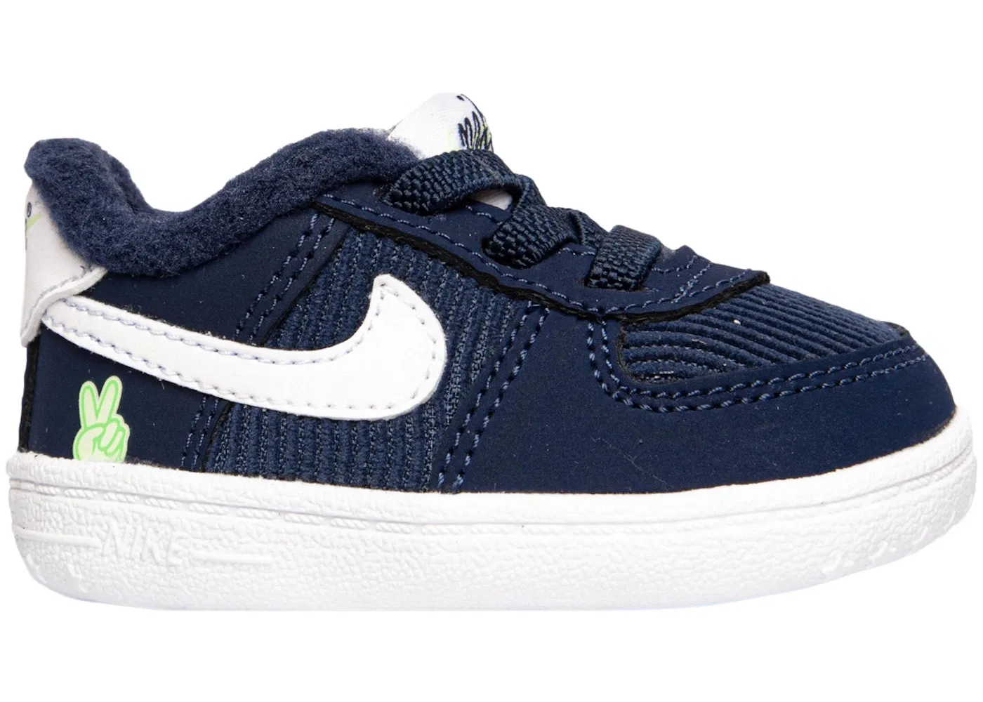 Детские кроссовки Lifestyle Nike Air Force 1 SE Crib, Midnight Navy/Lime Glow/White
