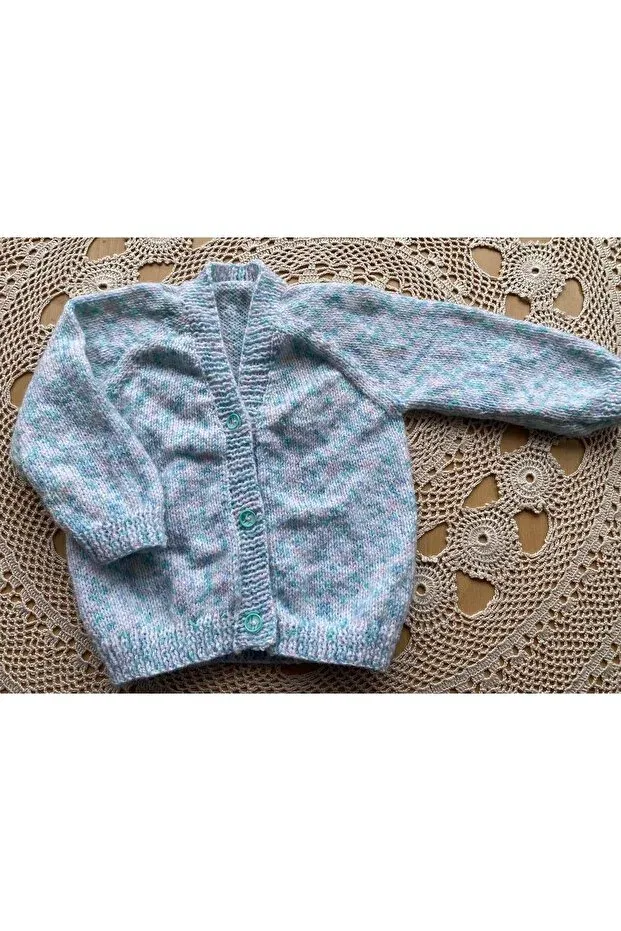 Детский кардиган для девочек с v-образным вырезом Handmade By Sevgi, Blue