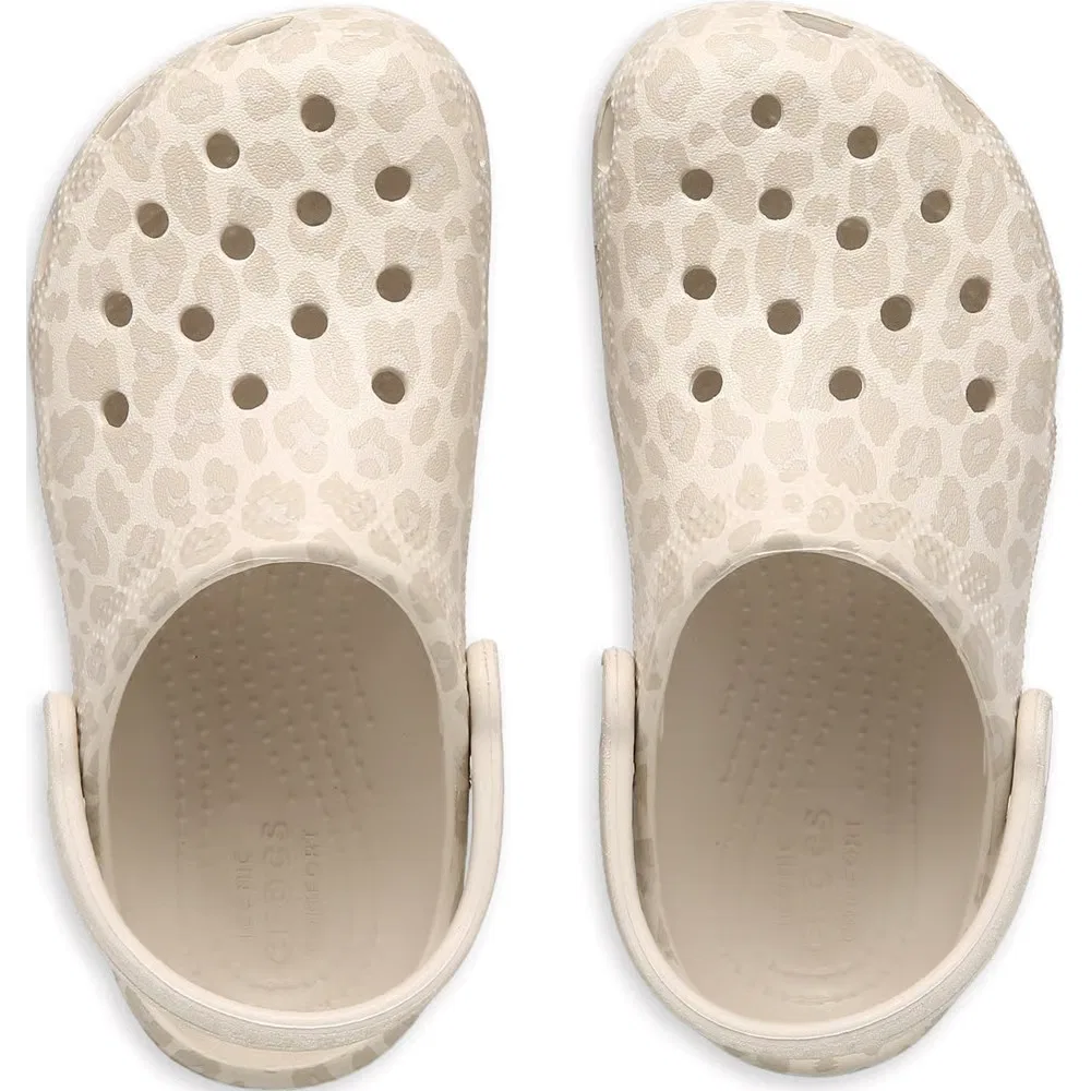 Детские классические сабо с графическим рисунком Crocs, Natural Leopard — фото 4
