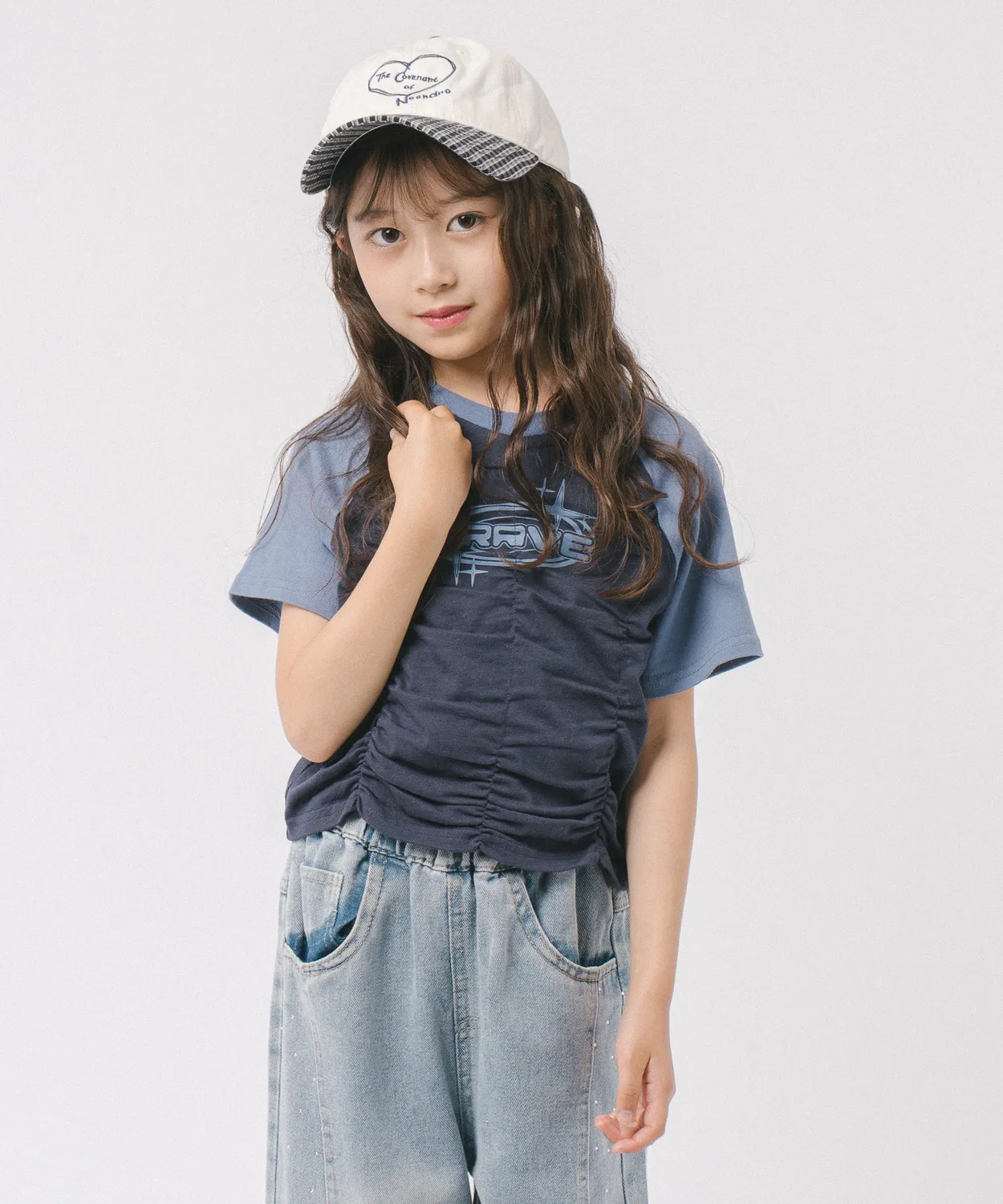 Детская футболка с принтом Planet Logo Gathered Raglan URBAN CHERRY, Blue