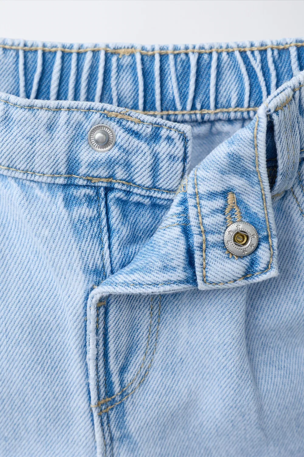 Вышитые джинсовые шорты-бермуды ZARA, Blue — фото 3