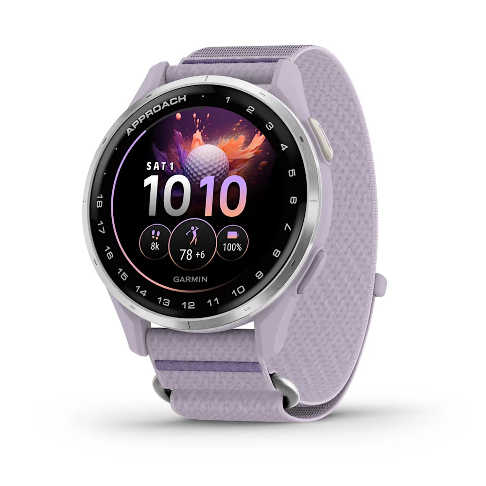

Умные часы Garmin Approach J1, 43 мм, Bluetooth, серебристый/фиолетовый