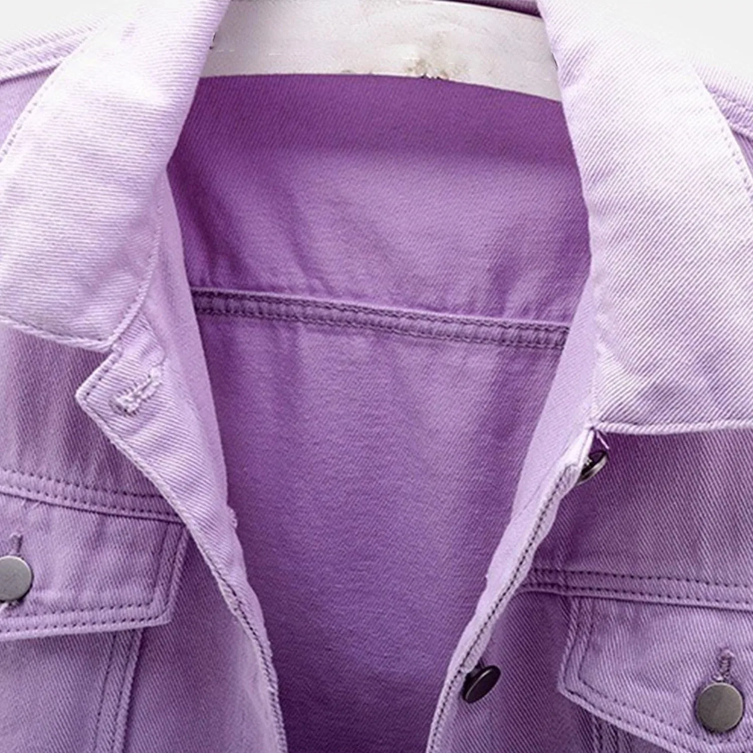 Женская джинсовая куртка с длинным рукавом, модель trucker, Viola — фото 2