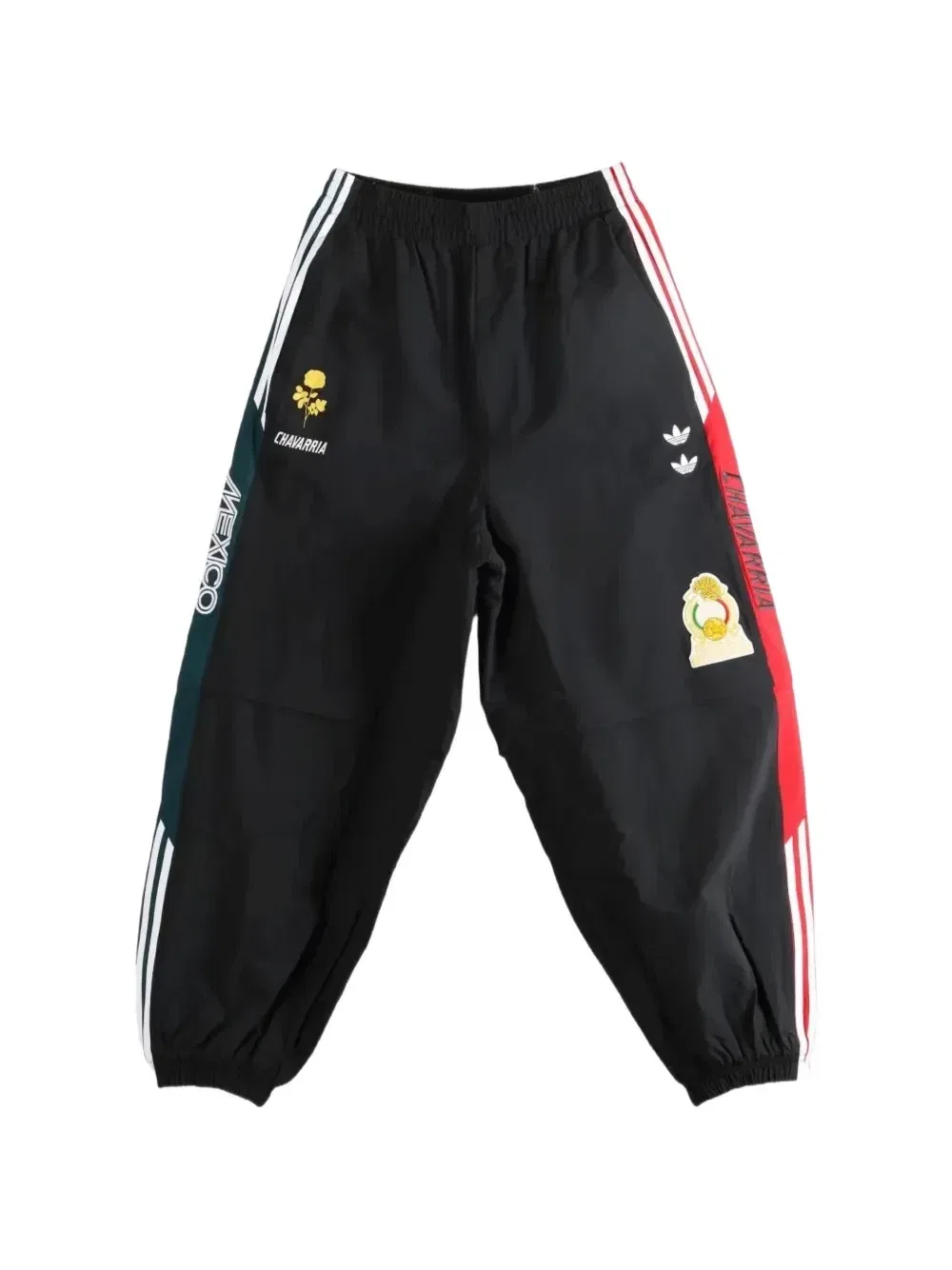 Широкие спортивные брюки с нашивкой-логотипом Adidas, черный