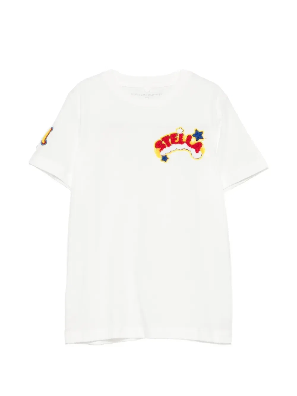 Футболка с нашивкой-логотипом и нашивкой-радугой Stella Mccartney Kids, белый