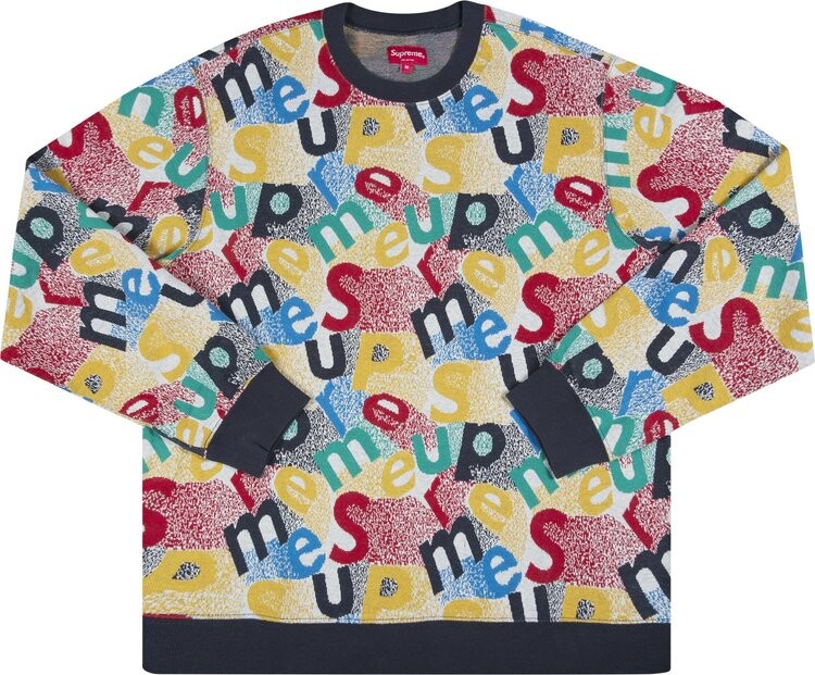 

Толстовка Supreme Scatter Text Crewneck 'Navy', синий