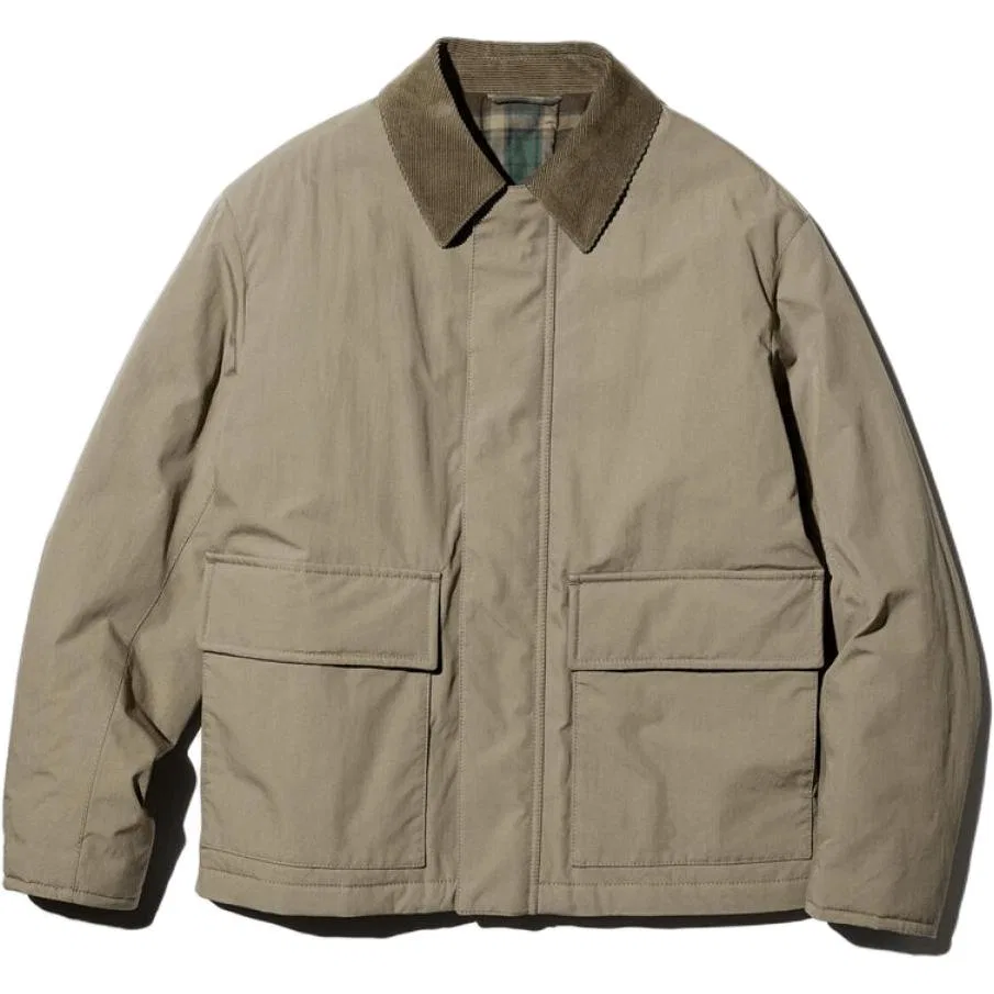 Унисекс пуховик с воротником Khaki UNIQLO