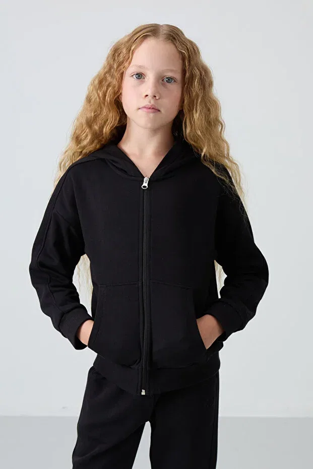 Детский спортивный костюм для девочек с вышивкой Tommy Life, Black Black — фото 3