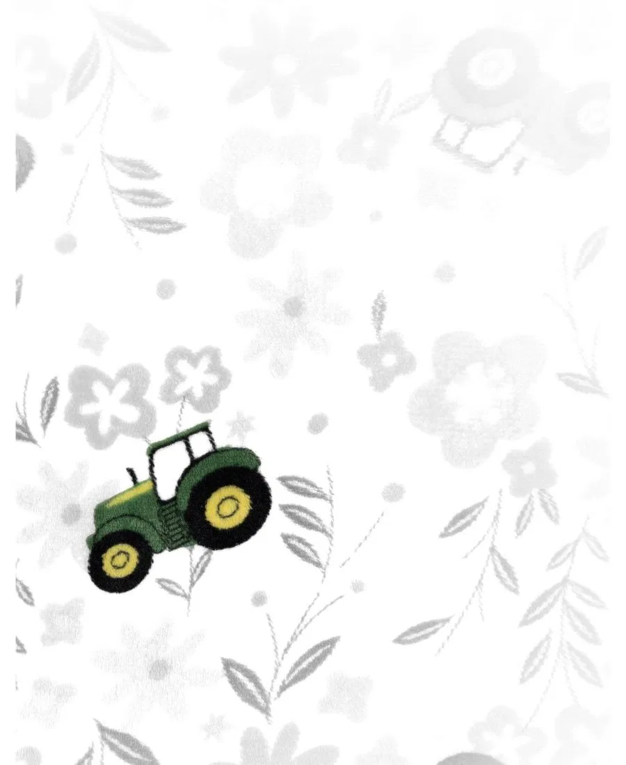 Детский флисовый свитшот с четверть-замком, с принтом John Deere, Floral Tractor Print — фото 2
