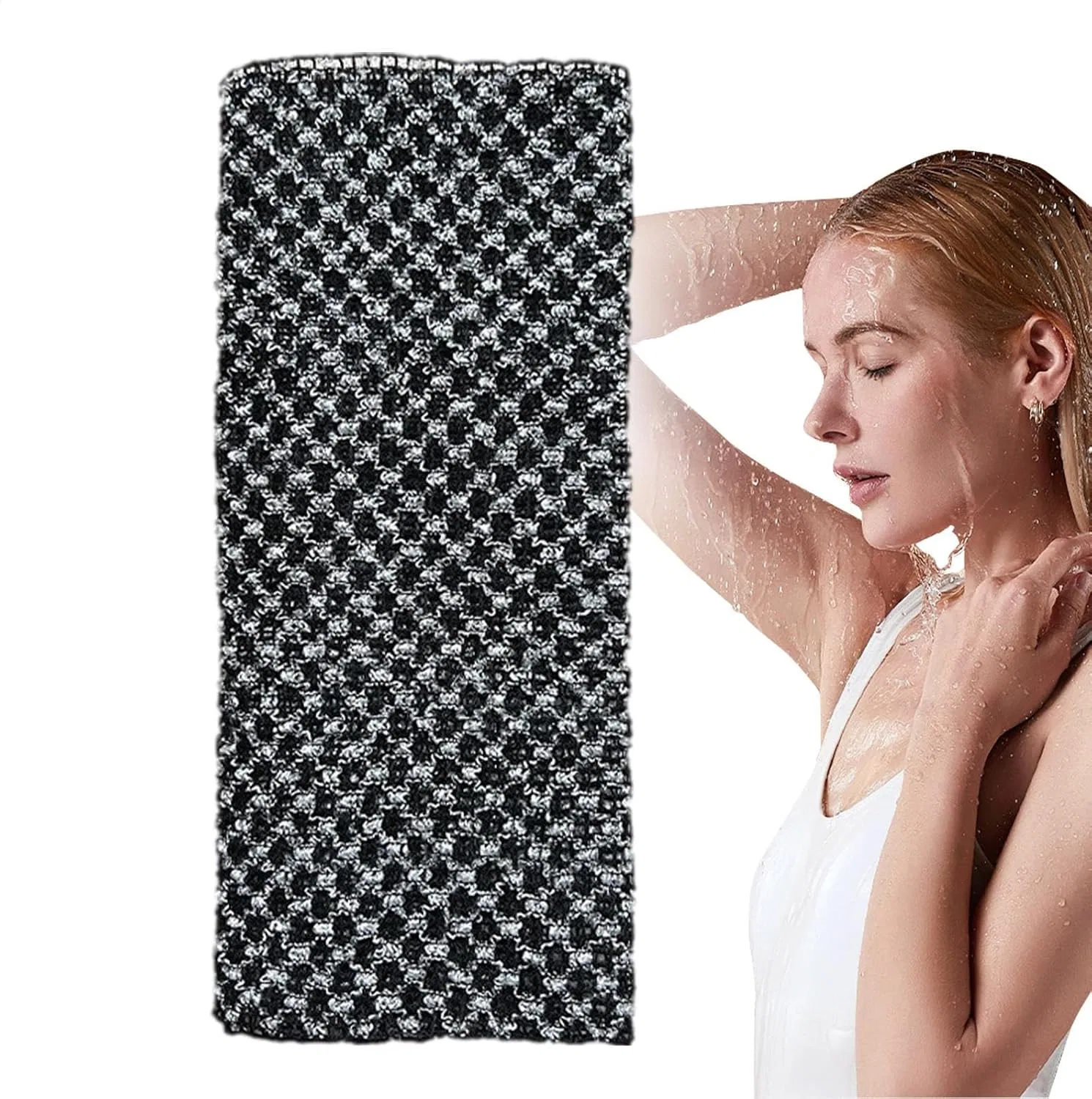 Мочалка для душа двухсторонняя, Black Plaid Generisch