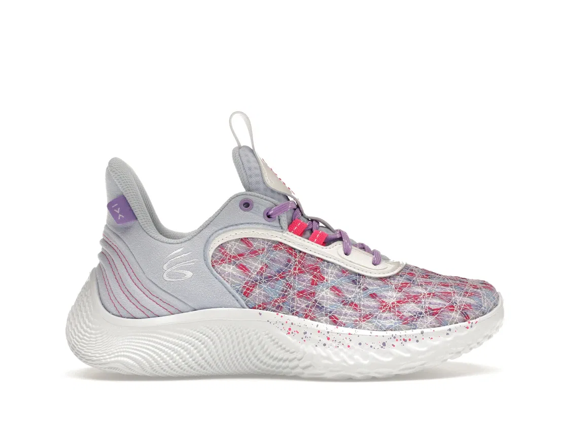Детские кроссовки для мальчиков с верхом из сетки Under Armour Curry Flow 9, Oxford Blue Vivid Lilac White