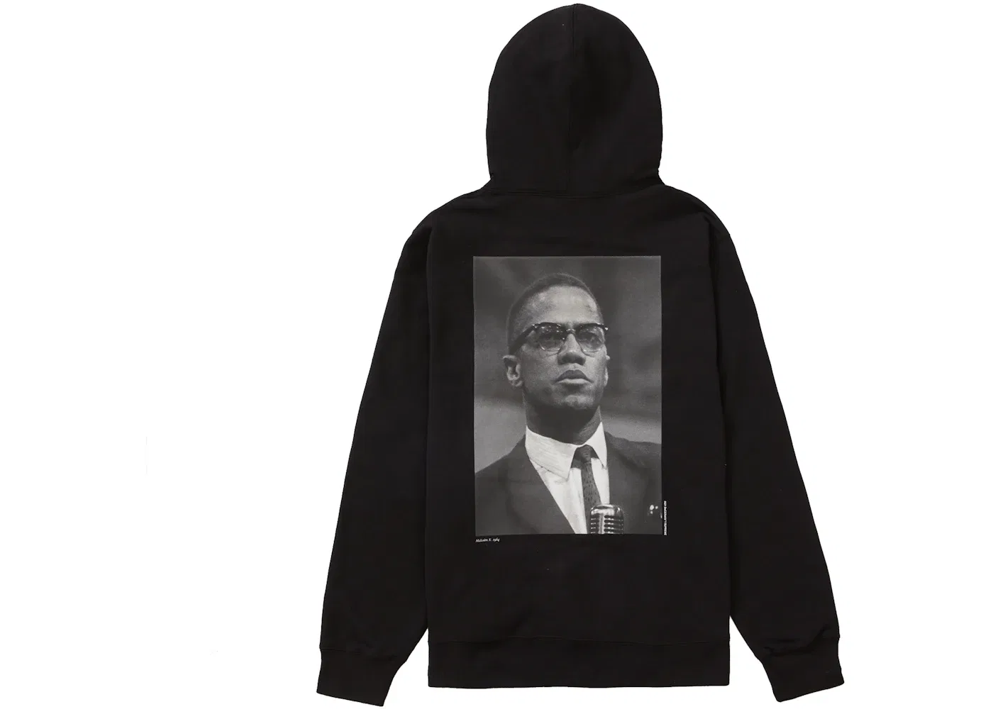 Мужской худи с капюшоном с принтом Supreme Roy DeCarava Malcolm X, Black