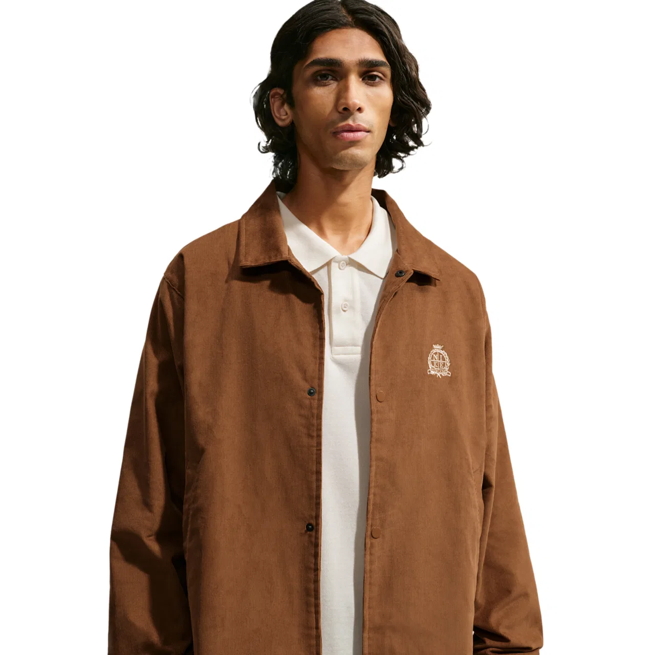 Мужская куртка из вельвета с принтом Nike Club Cord Coaches Jacket NCC, Nike, Ale Brown Sanddrift