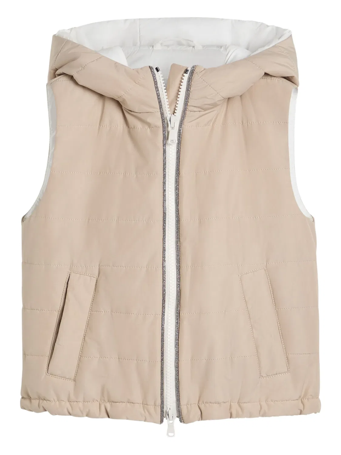 Brunello Cucinelli Бежевый утепленный жилет