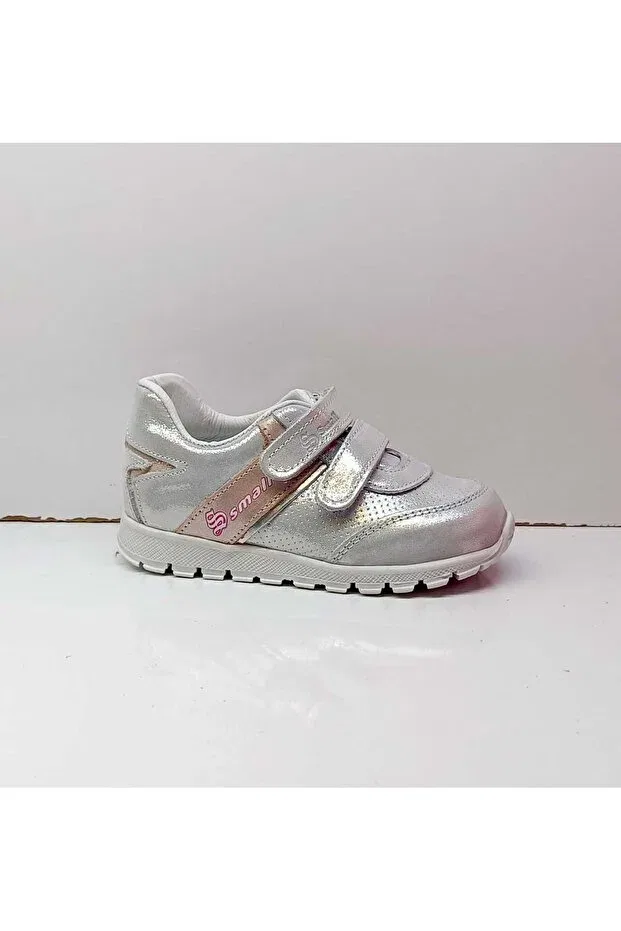 Детские туфли для девочек с липучкой Sibel Bebe, Silver Pink