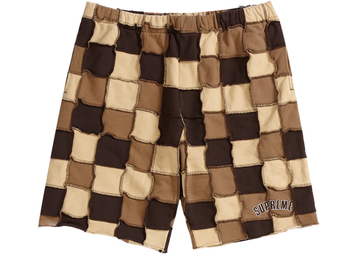 Мужские шорты с принтом Supreme Reverse Patchwork, Brown