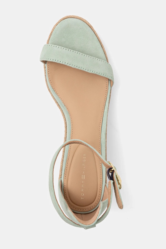 Замшевые сандалии SUEDE ANKLE MID WEDGE ESPADRILLE Tommy Hilfiger, зеленый — фото 4