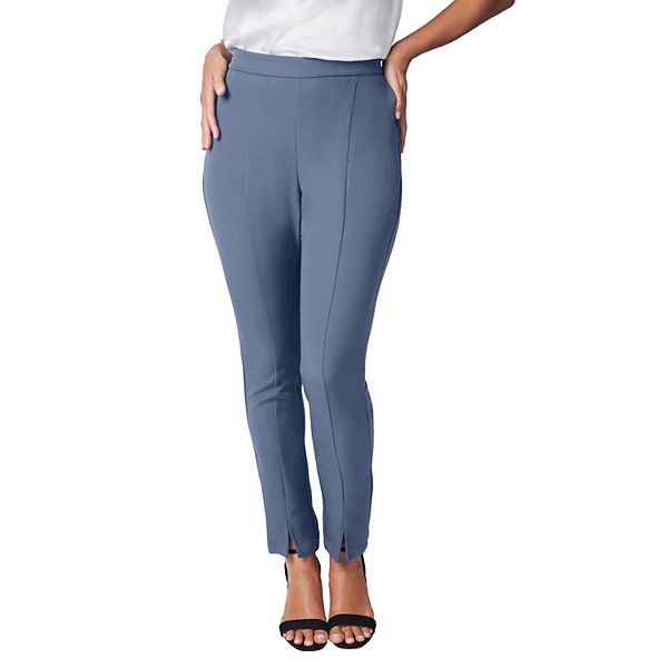 

Женские брюки plus size bi-stretch с разрезом спереди Jessica London, Slate Grey