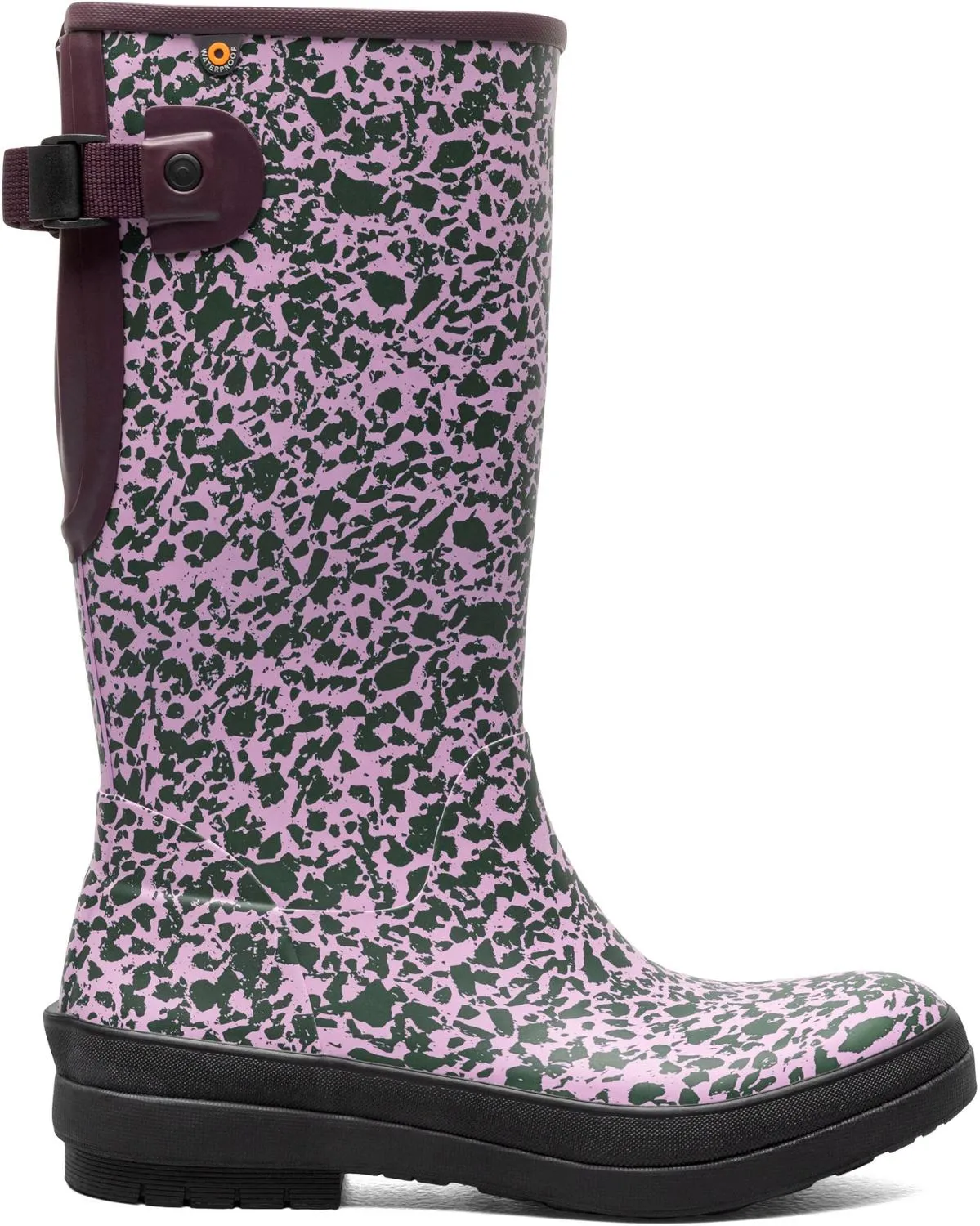 Amanda II Высокие Пятнистые Резиновые Сапоги Bogs, Burgundy Multi