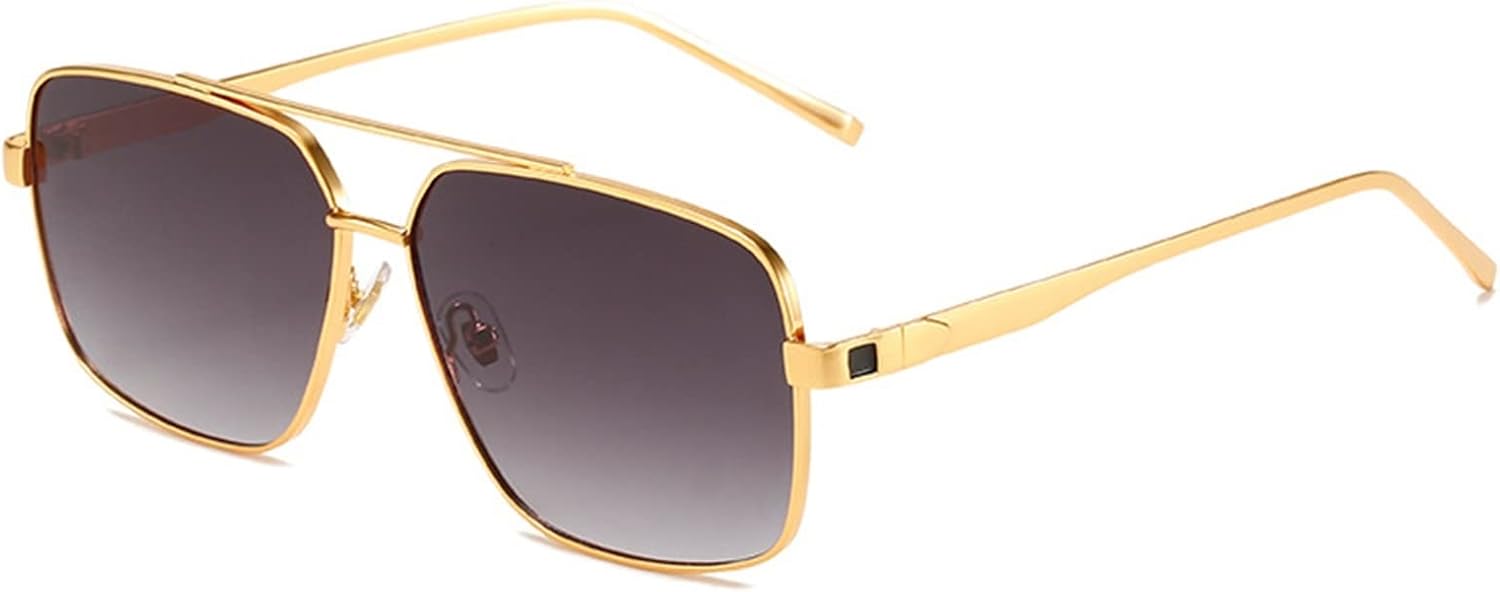 

Квадратные металлические солнцезащитные очки большого размера для мужчин и женщин, для активного отдыха, вождения, модные солнцезащитные очки с защитой от УФ-излучения UV400, подарок (Цвет: C, Размер: 1) EkeNoz, C