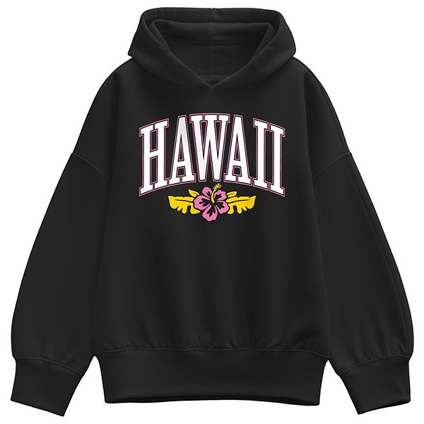 

Женский худи с гавайским гибискусом в стиле колледж Licensed Character, Black