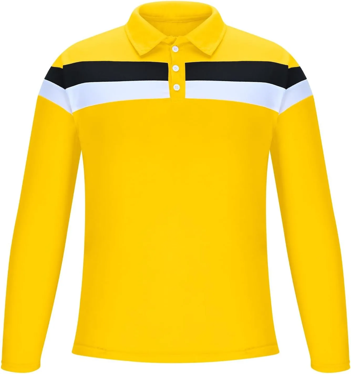 

Мужская поло с длинным рукавом и цветными блоками Xiaojmake