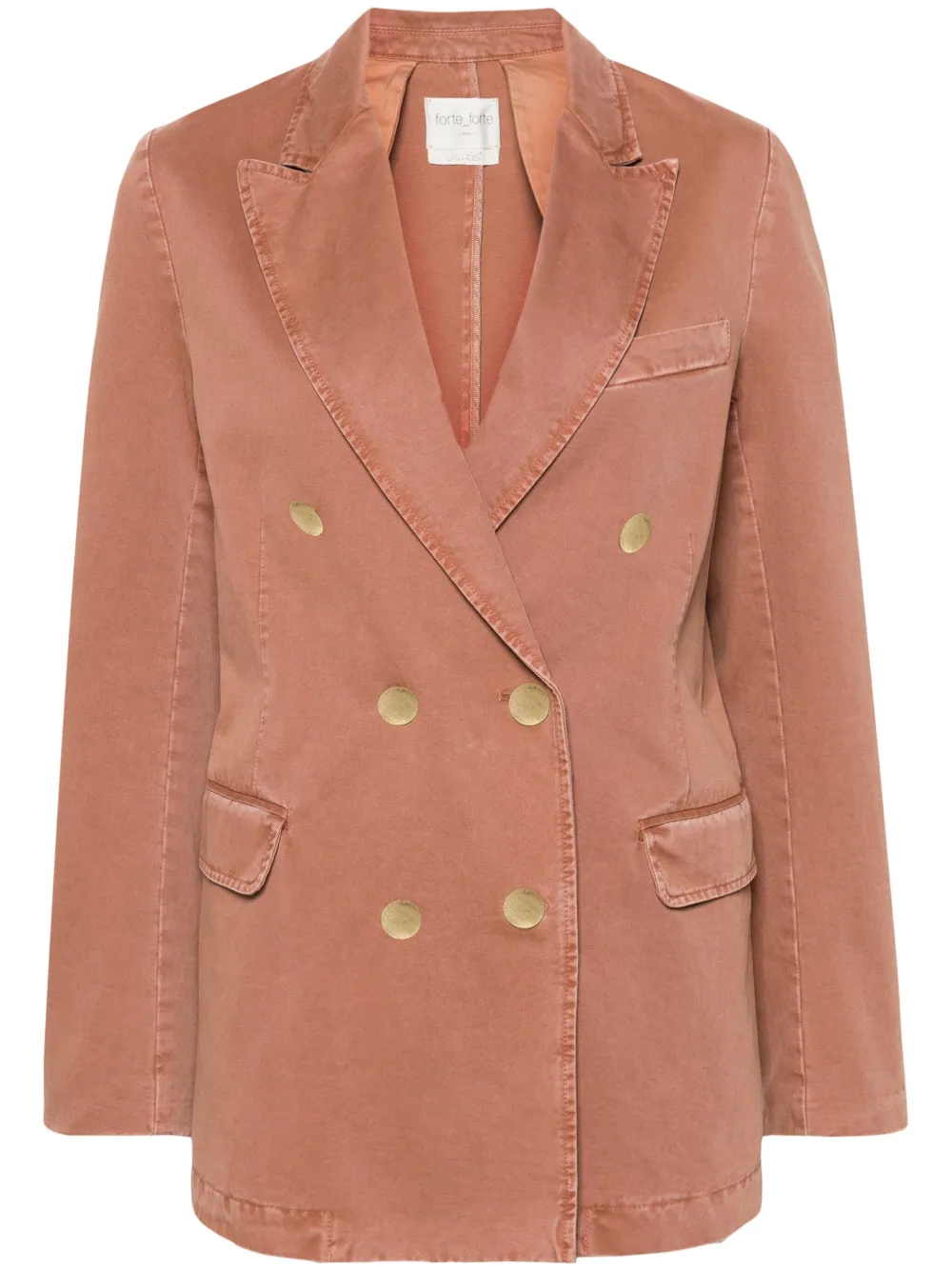 

Двубортный пиджак с заостренными лацканами Forte Forte, коричневый