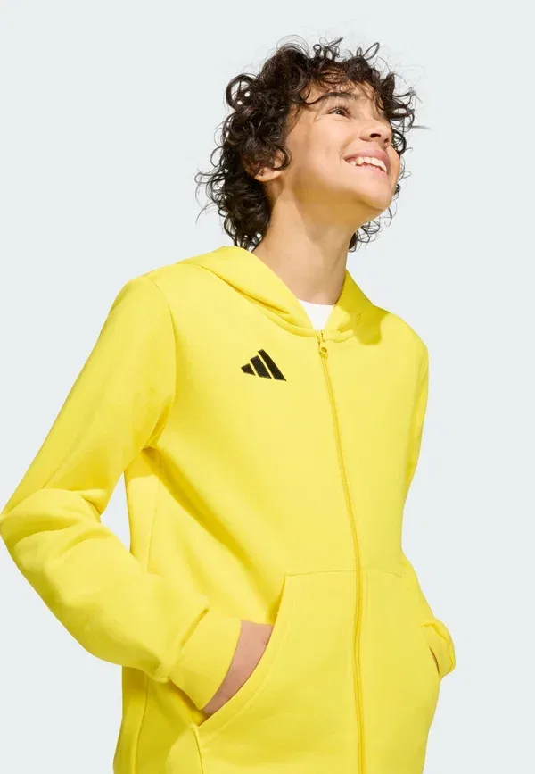 Толстовка с капюшоном и полной застёжкой-молнией Entrada26 Adidas Performance, жёлтая/чёрная — фото 3