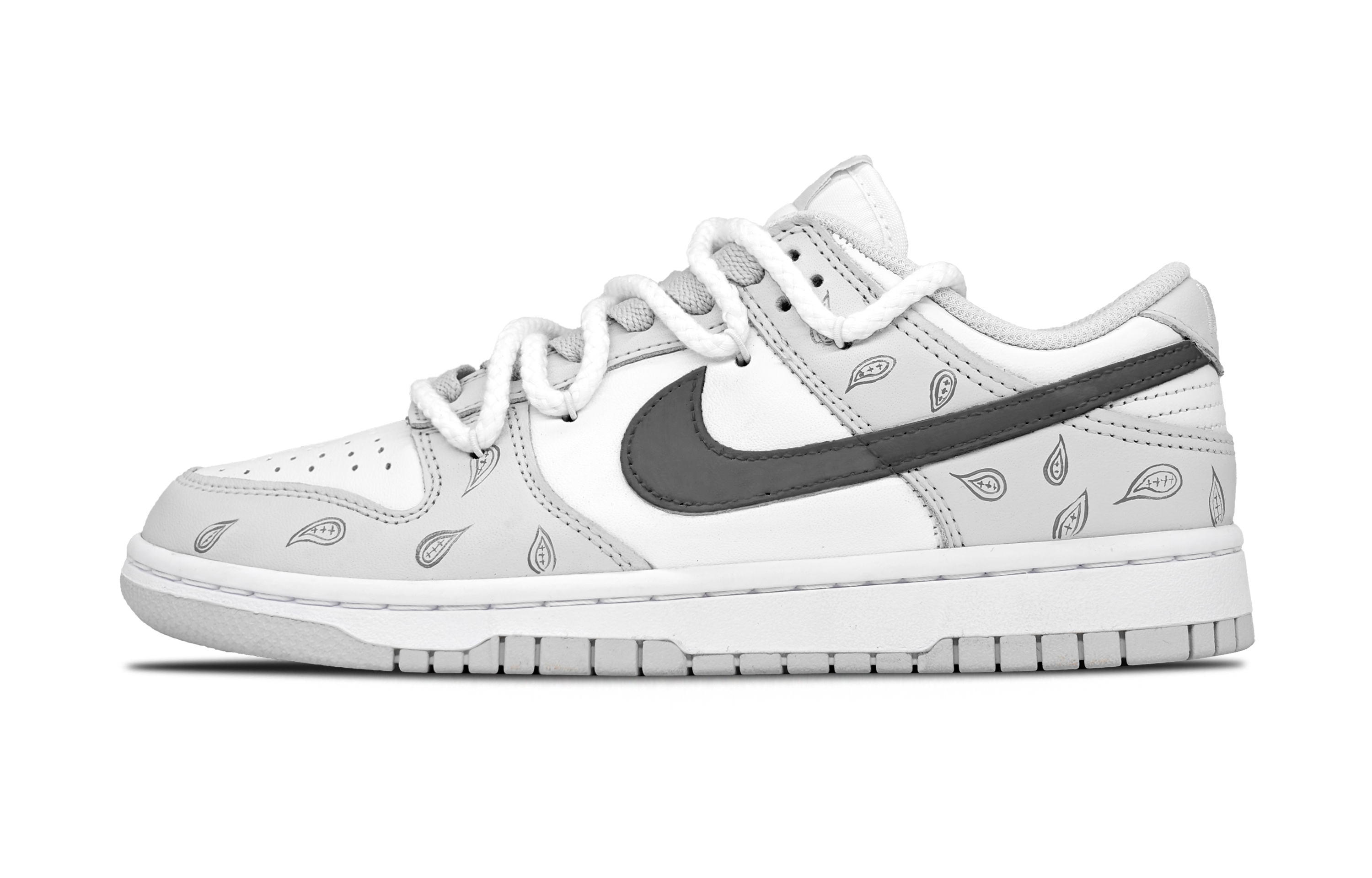 

Nike Низкие износостойкие кроссовки для скейтбординга Dunk Gray Paisley, мужские, серо-белые