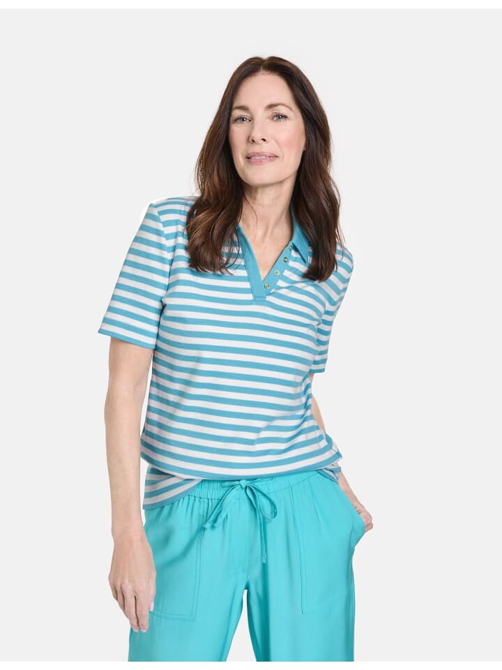 

Поло Gerry Weber Polo 1/2 Arm, цвет blau/ecru/weiss streifen