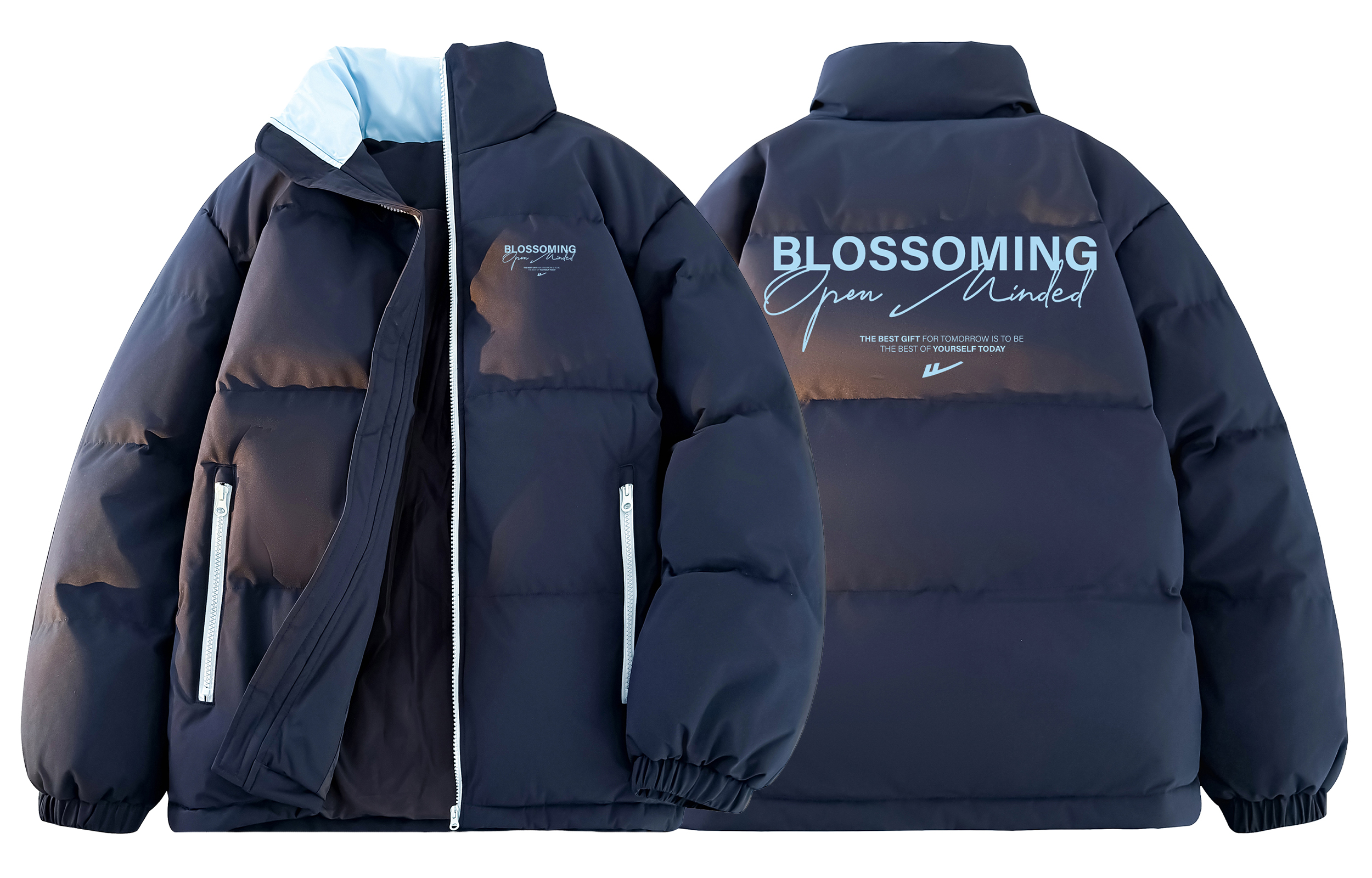 

Пуховик Unisex Stand Collar утепленный стеганый WARRIOR, темно-синий